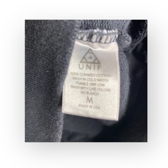 HTF: new UNIF ☻ Burn Me Weed Distressed Sweatshirt ☻ Flames ☻︎ Dirty Black ☻︎ M - Picture 13 of 17